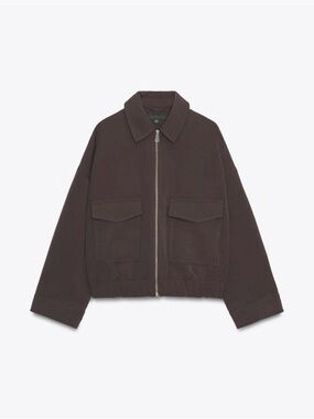 ZARA Brown Zip-Front Jacket